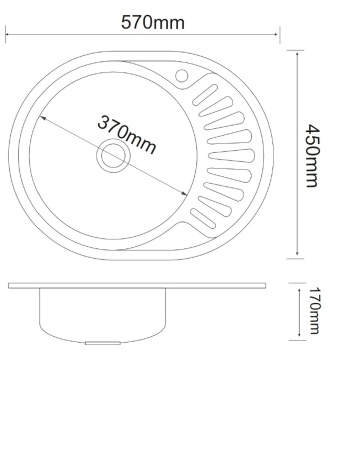 Кухонная мойка PMC MD8-5745OVL. Образец.Акция.