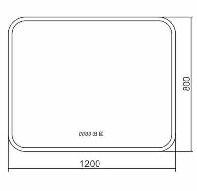 Зеркало Silver Mirrors Стив 1200х800 - 3 LED-00002321. Акция