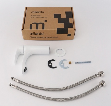 Смеситель для умывальника Milardo Rora, белый RORWT00M01