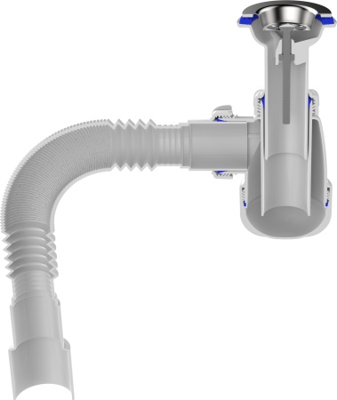 Сифон для умывальника Aquant Standart, белый S2015-35-MR