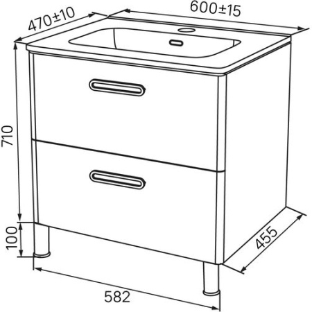 Тумба с умывальником напольная IDDIS Brick 60 см, белая BRI60WFi95K. Акция