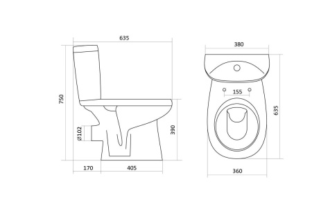 Унитаз-компакт с сиденьем дюропласт Santek АНИМО 1WH302132