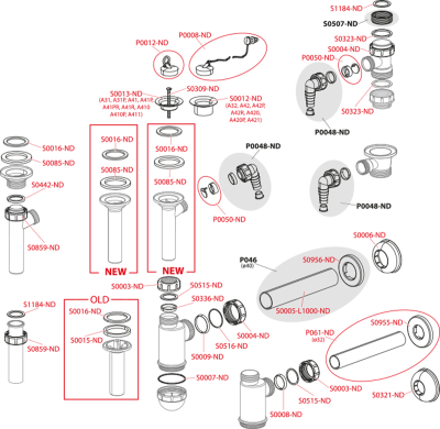 Сифон для умывальника d32 с накидной гайкой 5/4" AlcaPlast A430-BL-01