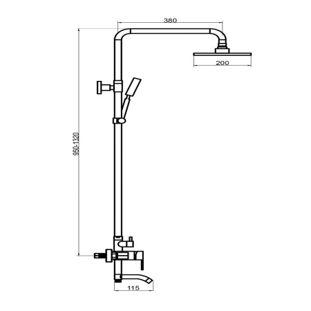 Смеситель для душа PMC SUS124-009DK-1