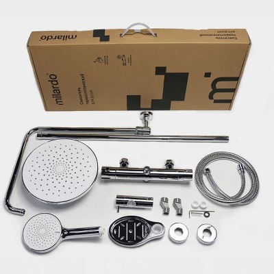 Смеситель термостатический для душа со стойкой и троп.лейкой Milardo Ideal Spa, хром ILSSBTHM89. Акция Образец