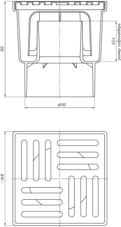 Трап вертикальный Ани Пласт нерегулируемый с выпуском 110 мм TA1210
