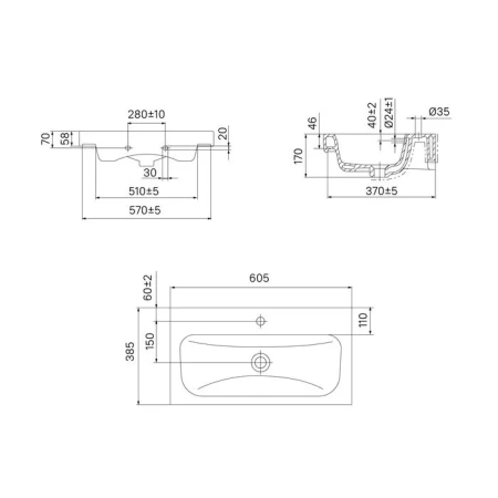 Тумба с умывальником 60 см напольная с ящиками Iddis Zodiac, белый ZOD6ABFi95K
