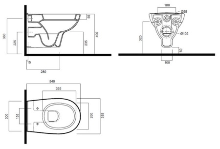 Унитаз подвесной AM.PM Sense L C741738SC