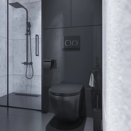 Клавиша смыва универсальная IDDIS, черная UNG01BCi77