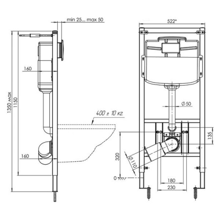 Инсталляция для унитаза Ани Пласт WN1111