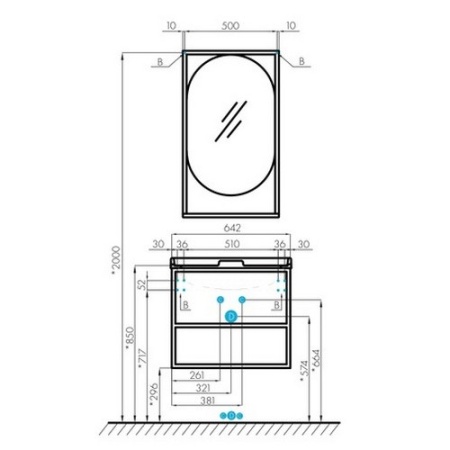 Тумба под умывальник Акватон Лофт Фабрик 65, дуб эндгрейн 1A242301LTDU0