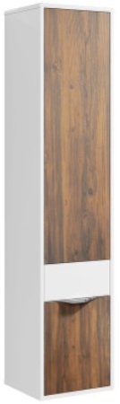 Шкаф-пенал подвесной, левый AQWELLA Malaga П3/L/CD Mal.05.03/L/CD, коричнево-серый