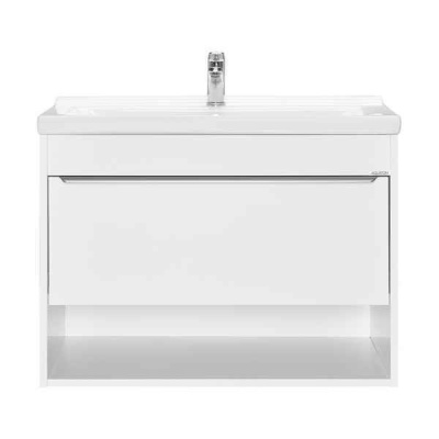 Тумба Акватон Хоуп 80 с умывальником Миранда 80, белый матовый 1A2873K0HP2B0