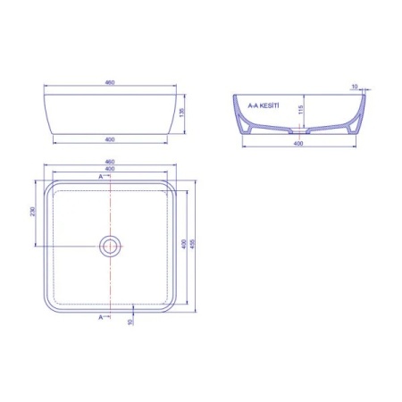 Умывальник на столешницу CeraStyle One 46x46, белый OC021E81W00