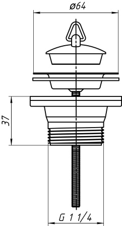 Выпуск с нержавеющей сеткой и пробкой Ани Пласт 1/4 M205