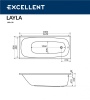 Акриловая ванна без панели Excellent Layla 180x80 (WAEX.LAY18WH+NWE-68)