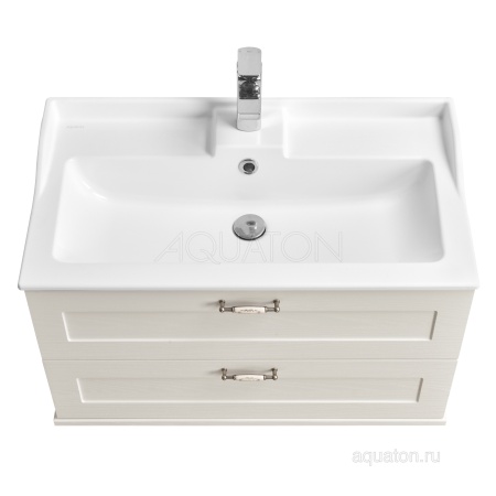 Тумба под умывальник Акватон Леон 80, дуб белый 1A186301LBPS0