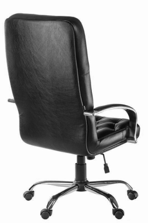 Кресло Евростиль Премьер хром кожа люкс черный