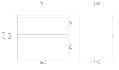Тумба подвесная Laparet Optimum 70 с умывальником Como 70, белый глянец (LO-WCAB-70-01+S-UM-COM70/1-w)