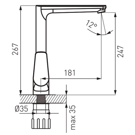 Смеситель для кухни Ferro Espacio, хром BES4