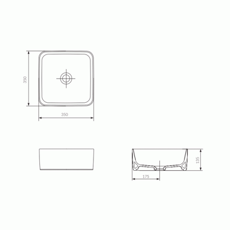 Умывальник Cersanit CREA 35 SQUARE UM-CRE35/1-oc-S