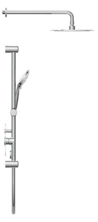 Душевая система встраиваемая (смеситель стандартный) 5 режимов шланг 150 металл Cersanit Moduo 64087