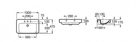 Умывальник Roca Dama Senso Square 100