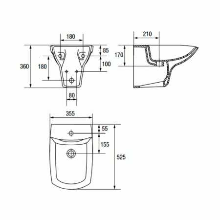 Биде Cersanit Carina
