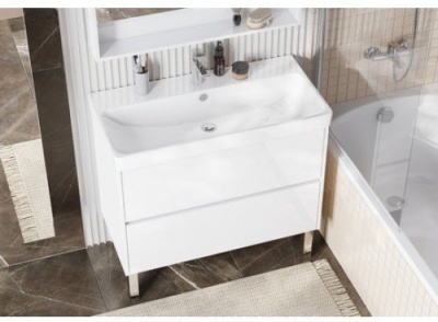 Тумба Акватон Сканди 80 с умывальником Адриана 80, белый 1A2830K0SD010