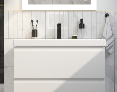 Тумба с умывальником подвесная Cersanit MODUO 80 с умывальником COMO 80 белый SZ-MOD-MO80/Wh