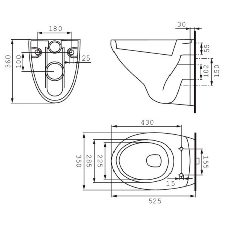 Комплект подвесной Cersanit Delfi с инсталляцией Vector
