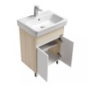 Тумба под умывальник напольная Акватон Верди 60 Н с умывальником Нео 60, белый/ясень фабрик