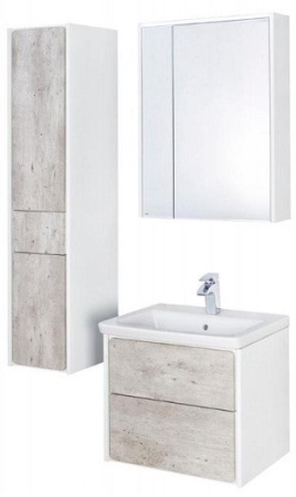 Шкаф-пенал правый Roca Ronda 1 390 мм ZRU9303006, бетон/белый глянец