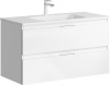 Тумба подвесная Aqwella Accent 100 с умывальником Malaga 1000 белый ACC0110W