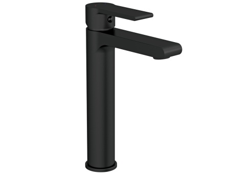 BLACK Смеситель для раковины высокий однорычажный черный клик клак Cersanit Brasko 63111