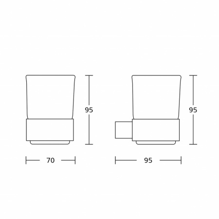 Стеклянный стакан настенный  Gross Aqua Space Matt Black черный GA18238MB