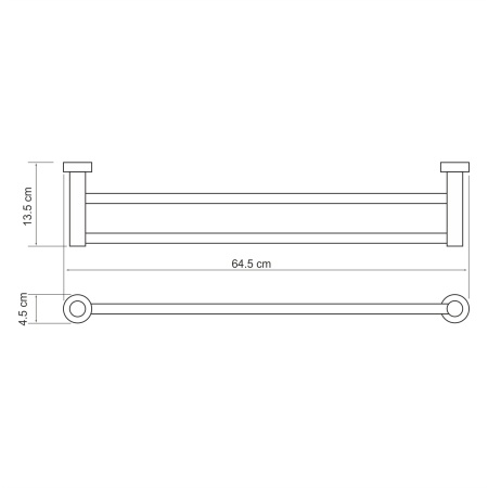 Держатель для полотенец двойной Wassercraft Donau 9440 (АК)