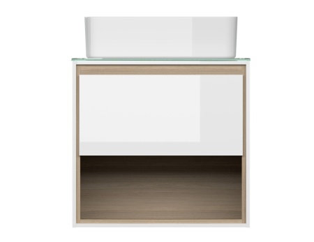 Тумба под умывальник подвесная Cersanit LOUNA 60 со столешницей, белая SZ-LOU60-BL/Wh