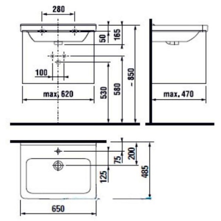 Умывальник Акватон Cubito 65
