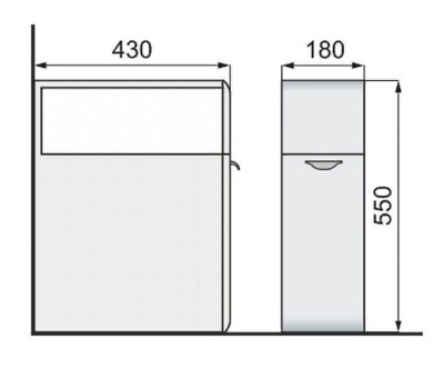 Тумба для туалетной комнаты напольная IDEA ОПТИМА 18 с выдвижным ящиком и полкой, белая