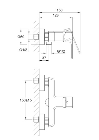 Смеситель для душа однорычажный Cersanit Geo 63041