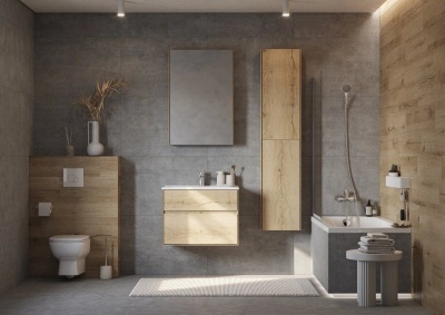 Тумба Акватон Либерти 75 с умывальником Элина 75, дуб эльвезия 1A2795V0LYC70