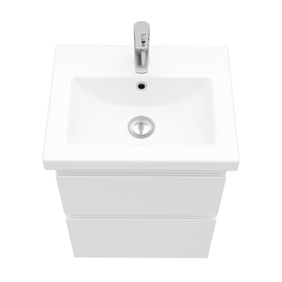 Тумба подвесная Laparet Optimum 50 с умывальником Cersanit Como 50 белый глянец LO-WCAB-50-01+S-UM-COM50/1-w