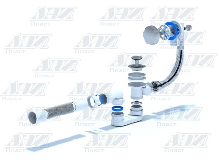 Перелив полуавтомат Ани Пласт  с сифоном прямоточный  EM701