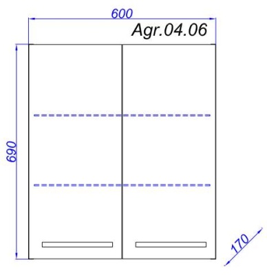 Шкафчик подвесной AQWELLA Аллегро В6 Agr.04.06, белый