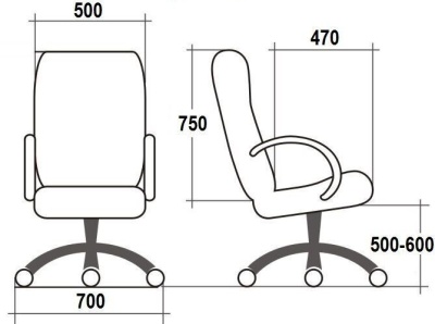 Кресло Евростиль Атлант стандарт кожа люкс средне-коричневый 6030Y70R
