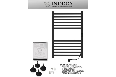 Полотенцесушитель Indigo Attic (electro) 80/50 (таймер, скр.монтаж, унив.подкл.R/L, black) LСLATCE80-50BRRt