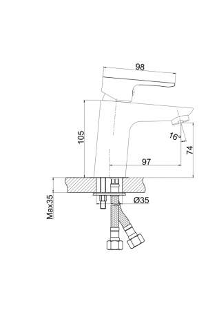 Смеситель для ванны однорычажный Cersanit Cersania, хром A63031. Образец. Распродажа