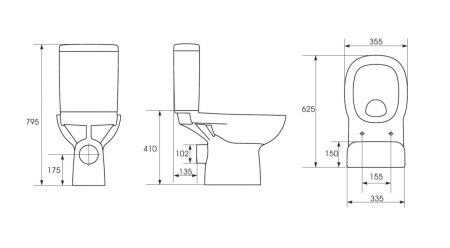 Унитаз-компакт Cersanit FACILE 011 CCKZ1001371894
