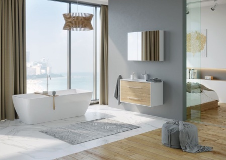 Тумба подвесная Aqwella Майами 75 с умывальником Malaga 750 MAI0175